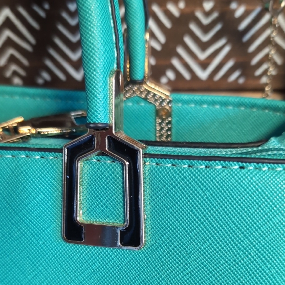 Vintage Style Sea Blue Classic Carryall Handbag - Picture 6 of 14